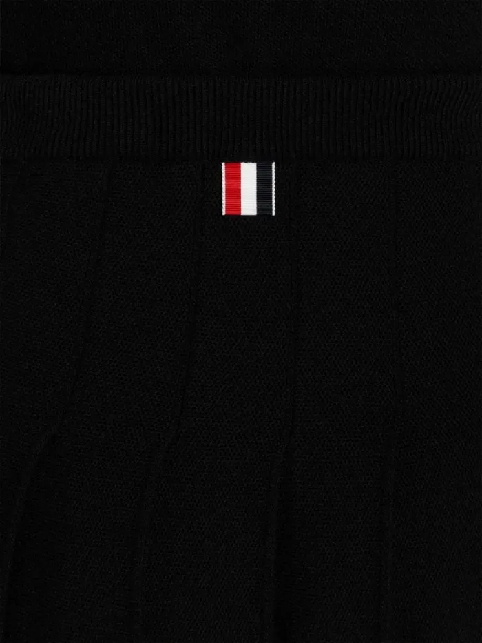 Thom Browne Cashmere Pique Belowtheknee Pleated Skirt Black Women Skirts