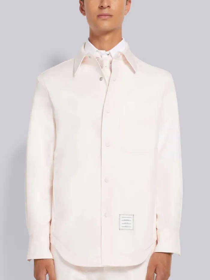 Thom Browne Cotton 4bar Shirt Jacket Light Pink Men Shirting