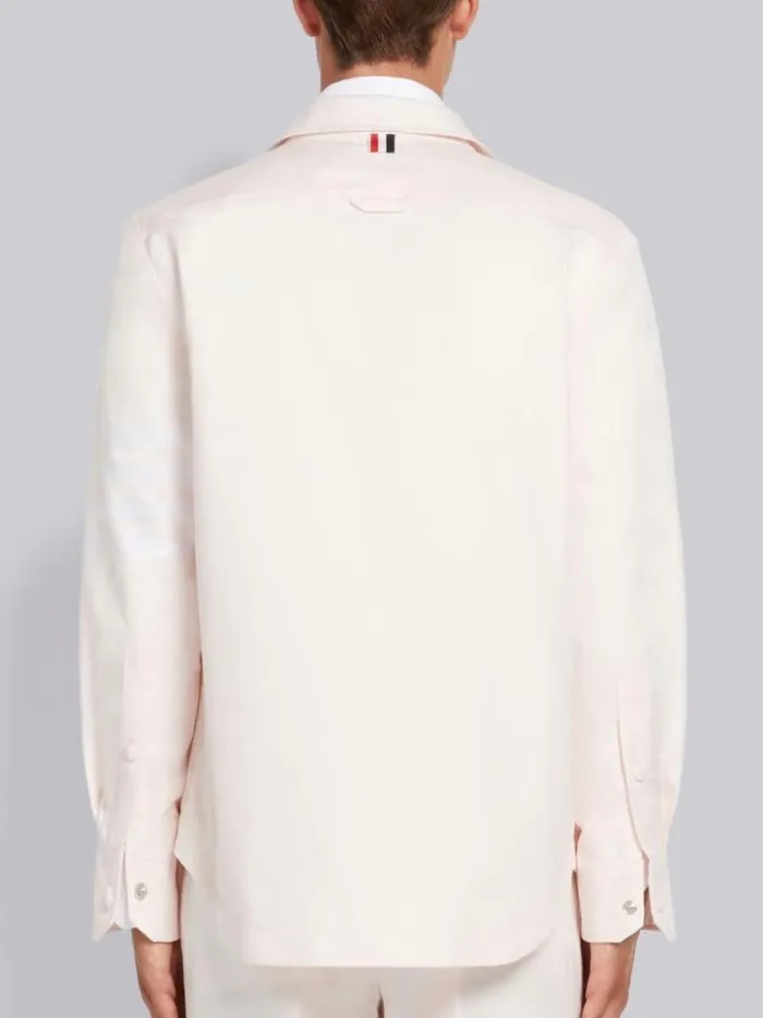 Thom Browne Cotton 4bar Shirt Jacket Light Pink Men Shirting