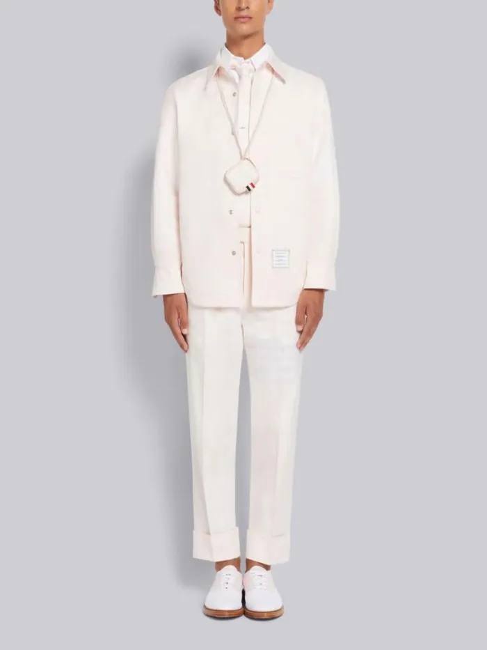 Thom Browne Cotton 4bar Shirt Jacket Light Pink Men Shirting