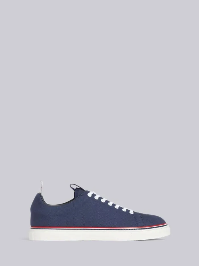 Thom Browne Cotton Canvas Tennis Shoe Navy Men Sneakers