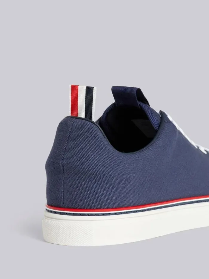 Thom Browne Cotton Canvas Tennis Shoe Navy Men Sneakers