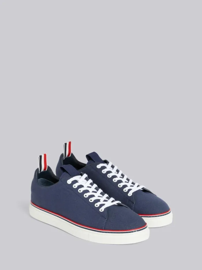 Thom Browne Cotton Canvas Tennis Shoe Navy Men Sneakers