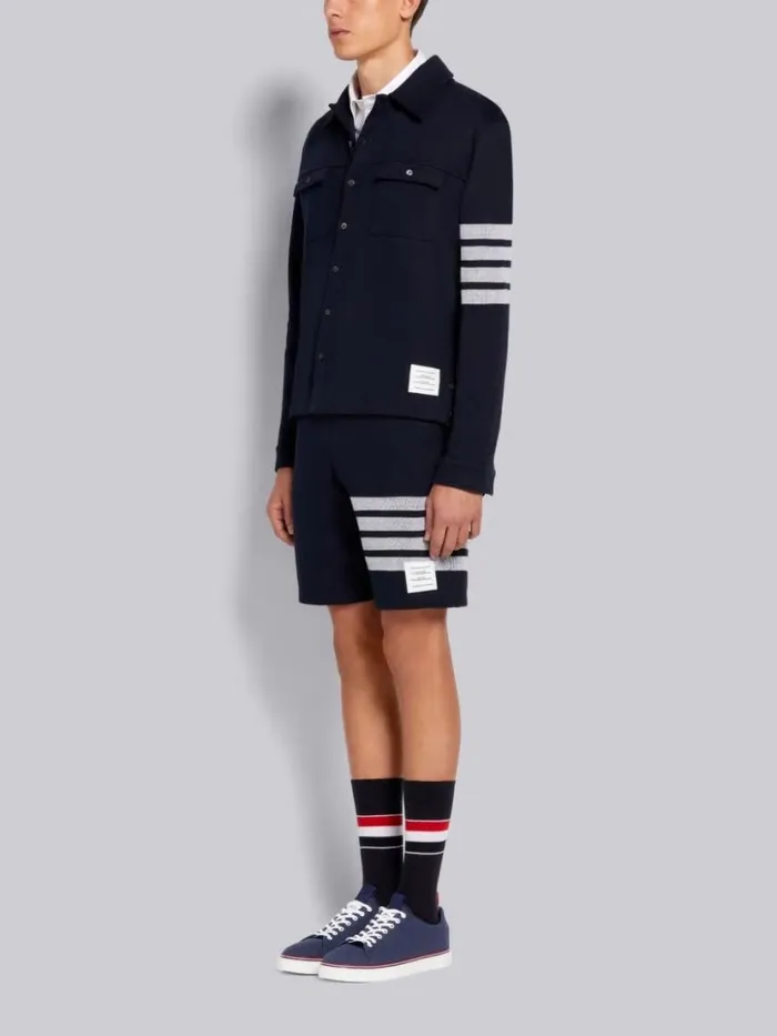 Thom Browne Cotton Canvas Tennis Shoe Navy Men Sneakers