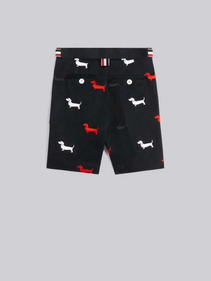 Thom Browne Cotton Twill Hector Half Drop Side Tab Short Navy GirlsBoys Skirts And Trousers