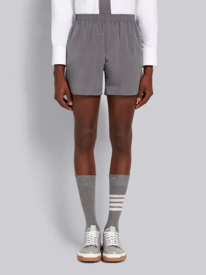 Thom Browne Elasticated Waistband Track Shorts Gray Men Trousers
