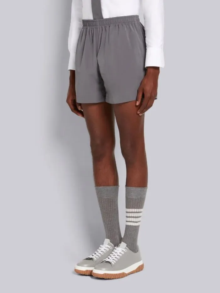 Thom Browne Elasticated Waistband Track Shorts Gray Men Trousers Thom Browne Elasticated Waistband Track Shorts Gray Men Trousers
