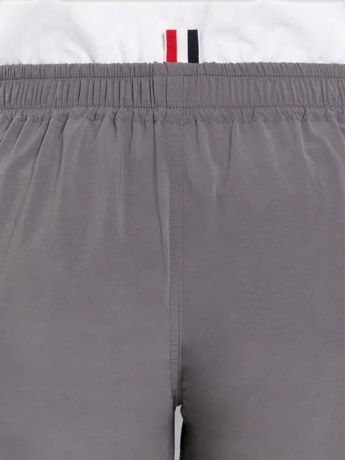 Thom Browne Elasticated Waistband Track Shorts Gray Men Trousers Thom Browne Elasticated Waistband Track Shorts Gray Men Trousers