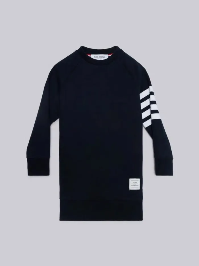 Thom Browne Loopback Engineered 4bar Sweatdress Navy Girls Sweats And Tshirt