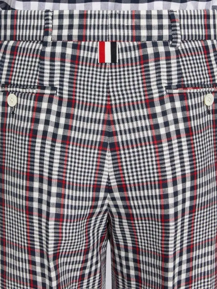 Thom Browne Multicolor Gingham Crispy Linen Sack Trouser Rwbwht Women Trousers