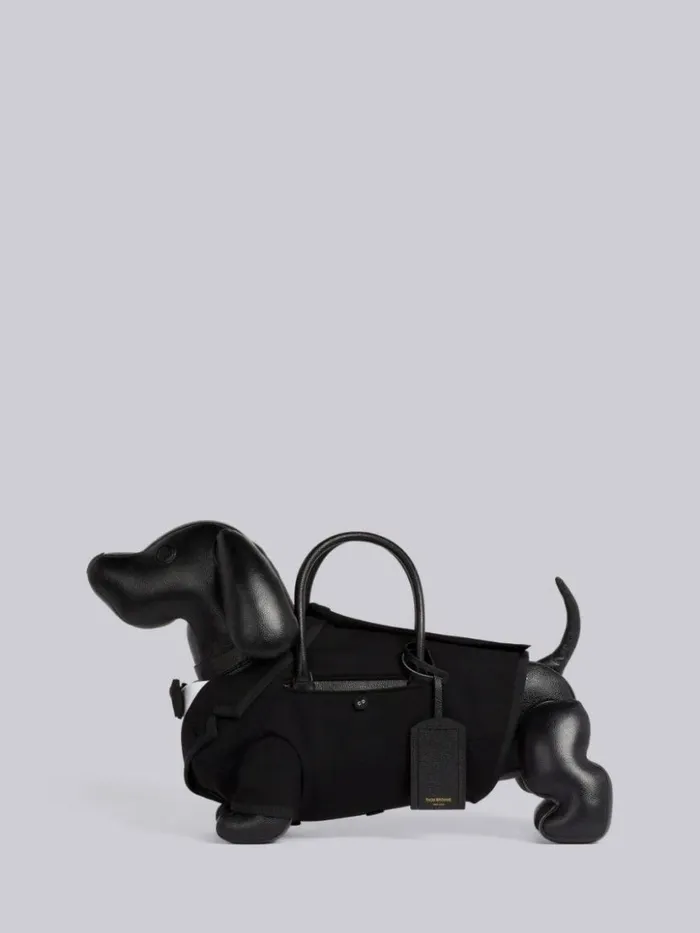 Thom Browne Pebble Grain Leather Tuxedo Hector Bag Black WomenMen Handbags and Totes