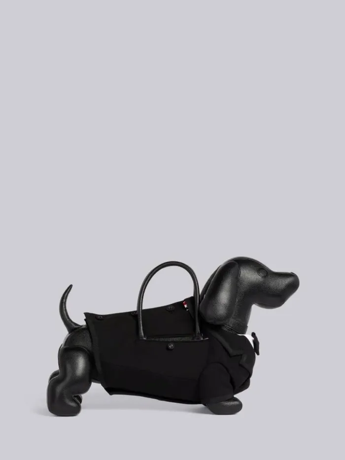 Thom Browne Pebble Grain Leather Tuxedo Hector Bag Black WomenMen Handbags and Totes