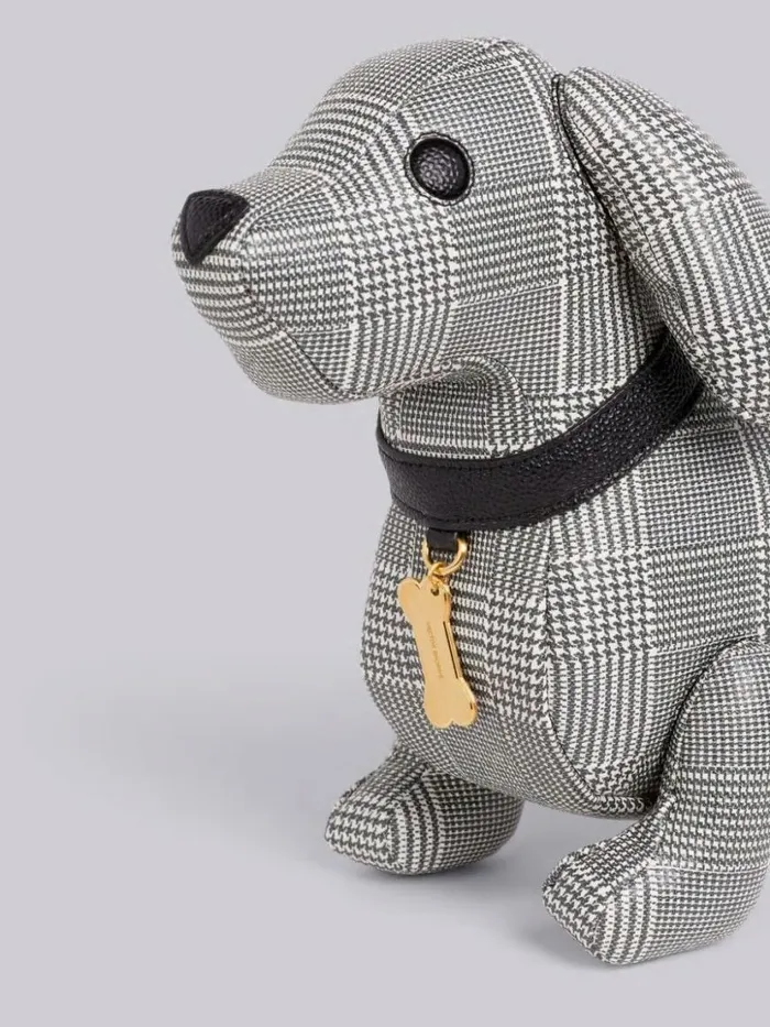 Thom Browne Pebbled Calfskin Prince Of Wales Mini Hector Bag Black And White Women Crossbody Bags Thom Browne Pebbled Calfskin Prince Of Wales Mini Hector Bag Black And White Women Crossbody Bags