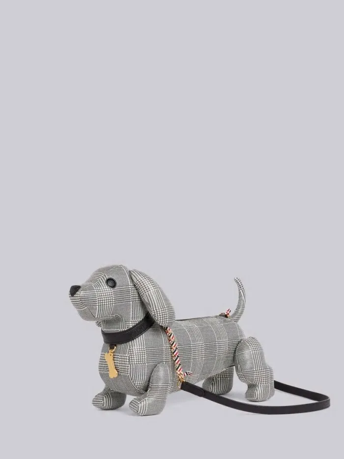 Thom Browne Pebbled Calfskin Prince Of Wales Mini Hector Bag Black And White Women Crossbody Bags Thom Browne Pebbled Calfskin Prince Of Wales Mini Hector Bag Black And White Women Crossbody Bags