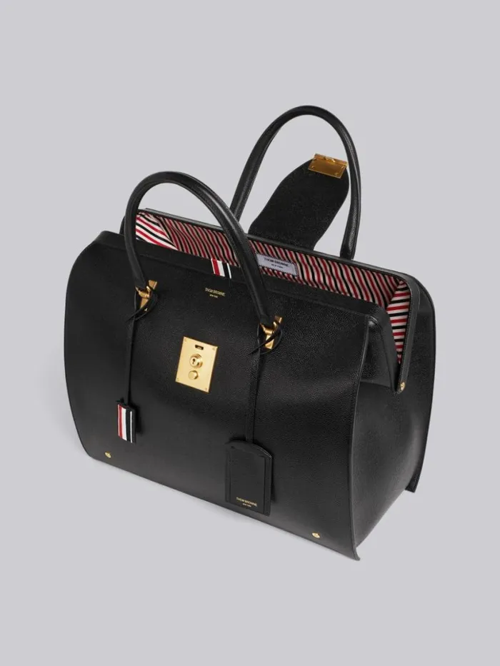 Thom Browne Pebbled Leather Mr Thom Bag Black Men Handbags and Totes Thom Browne Pebbled Leather Mr Thom Bag Black Men Handbags and Totes