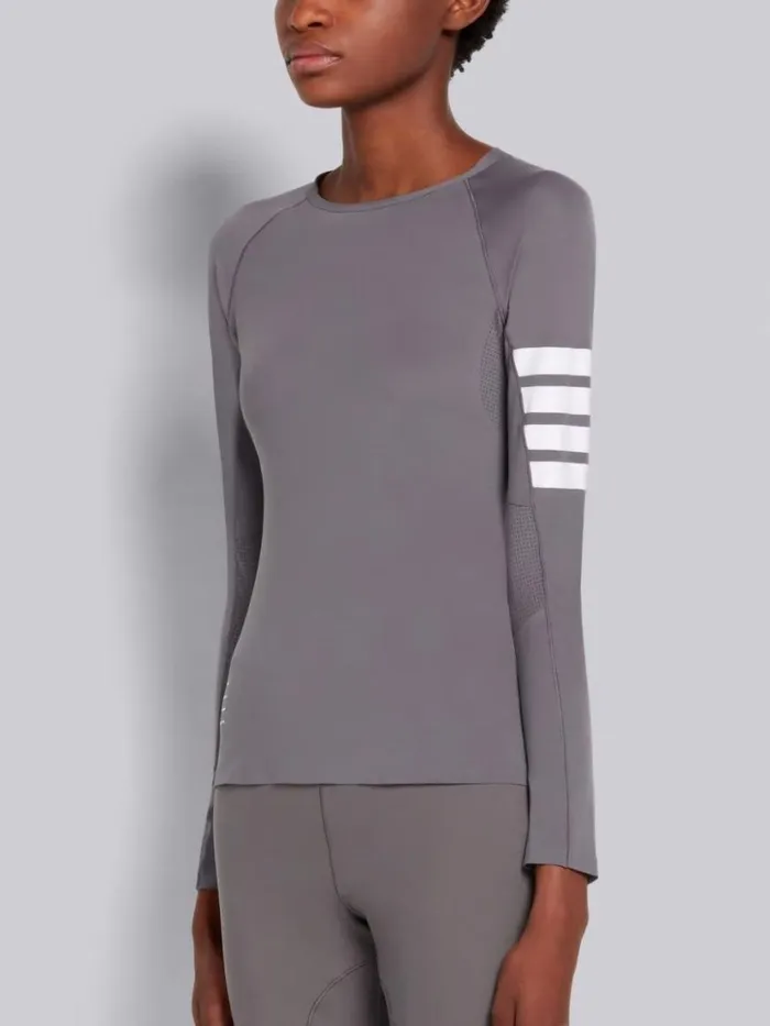Thom Browne Piecedyed Interlock 4bar Compression Tee Medium Grey Women Sweats