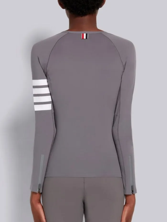 Thom Browne Piecedyed Interlock 4bar Compression Tee Medium Grey Women Sweats