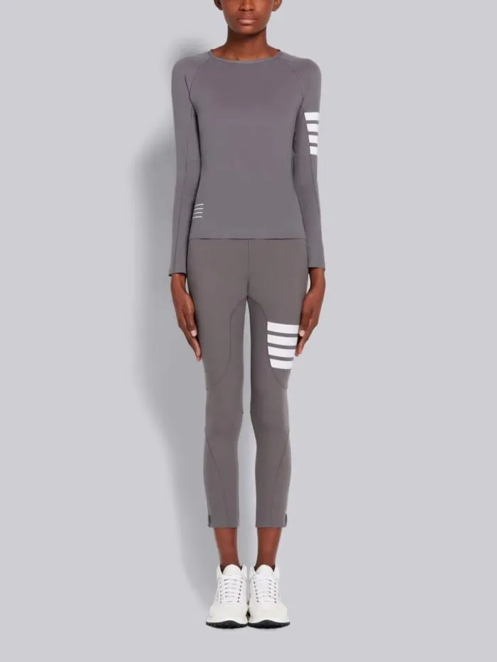 Thom Browne Piecedyed Interlock 4bar Compression Tee Medium Grey Women Sweats