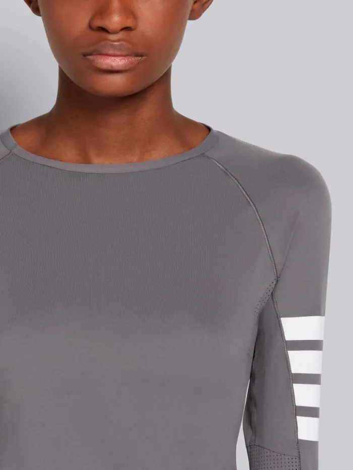 Thom Browne Piecedyed Interlock 4bar Compression Tee Medium Grey Women Sweats