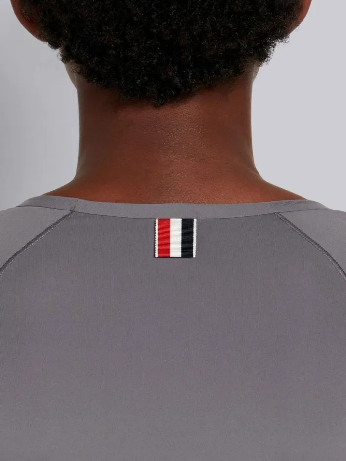 Thom Browne Piecedyed Interlock 4bar Compression Tee Medium Grey Women Sweats