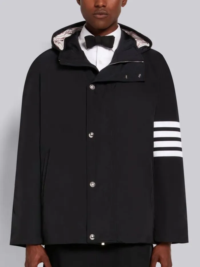 Thom Browne Poly Twill 4bar Football Sideline Parka Black Men Outerwear