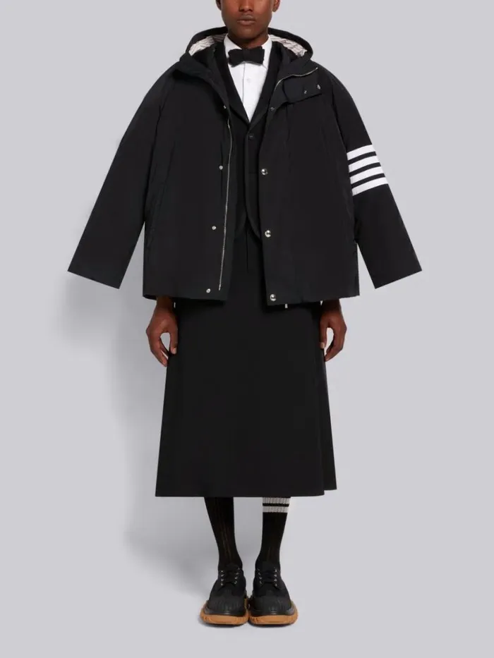 Thom Browne Poly Twill 4bar Football Sideline Parka Black Men Outerwear