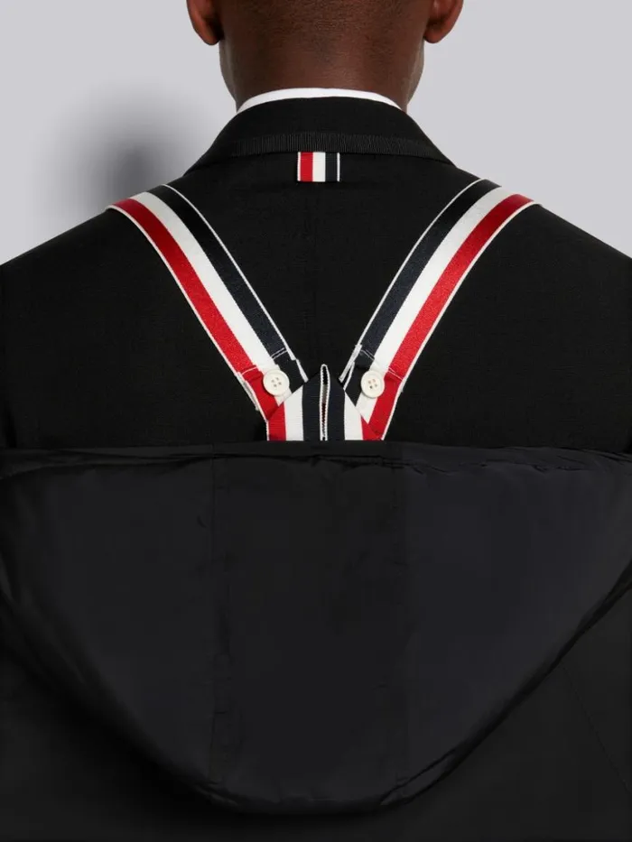 Thom Browne Poly Twill 4bar Football Sideline Parka Black Men Outerwear