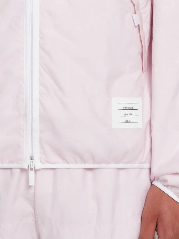 Thom Browne Quilted Ripstop Jersey Lining Track Jacket Light Pink Men Sweats