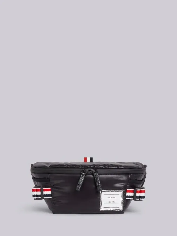 Thom Browne Ripstop Tricolor Webbing Bumbag Black WomenMen Backpacks and Bumbags