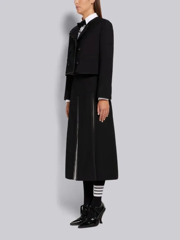Thom Browne Soft Patent Leather Tonal Grosgrain Bow 105mm Heel Cut Out Thom John Black Women Heels