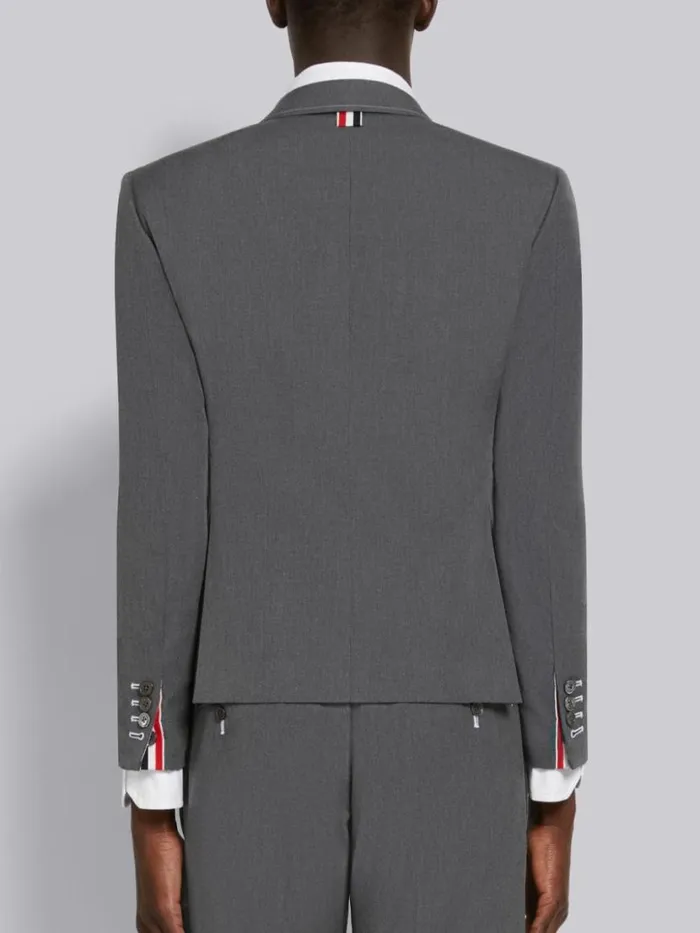 Thom Browne Typewriter Cloth High Armhole Sport Coat Medium Grey Men Jackets and Suiting