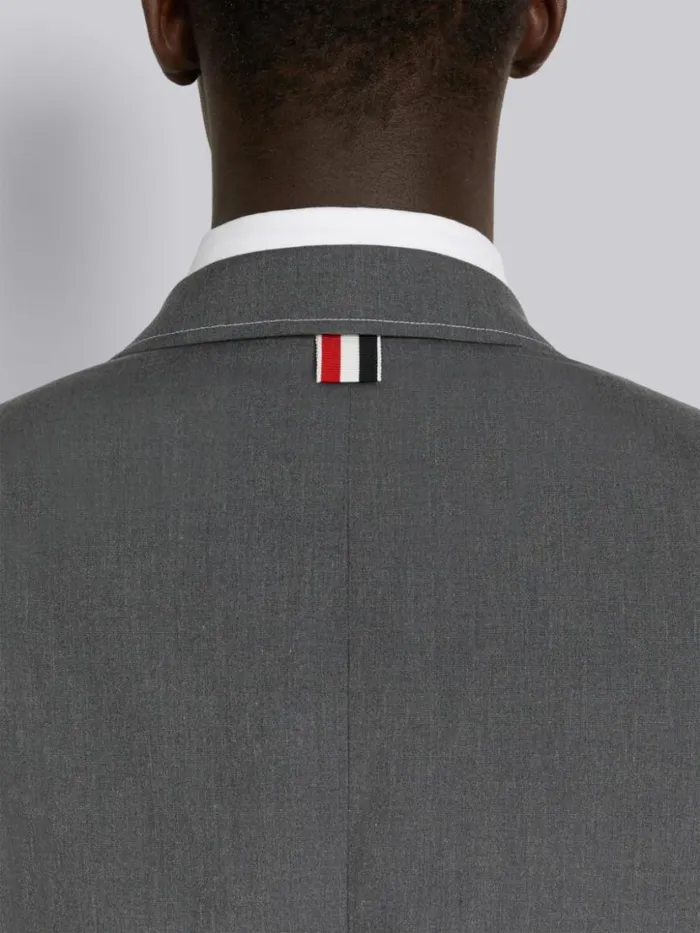 Thom Browne Typewriter Cloth High Armhole Sport Coat Medium Grey Men Jackets and Suiting