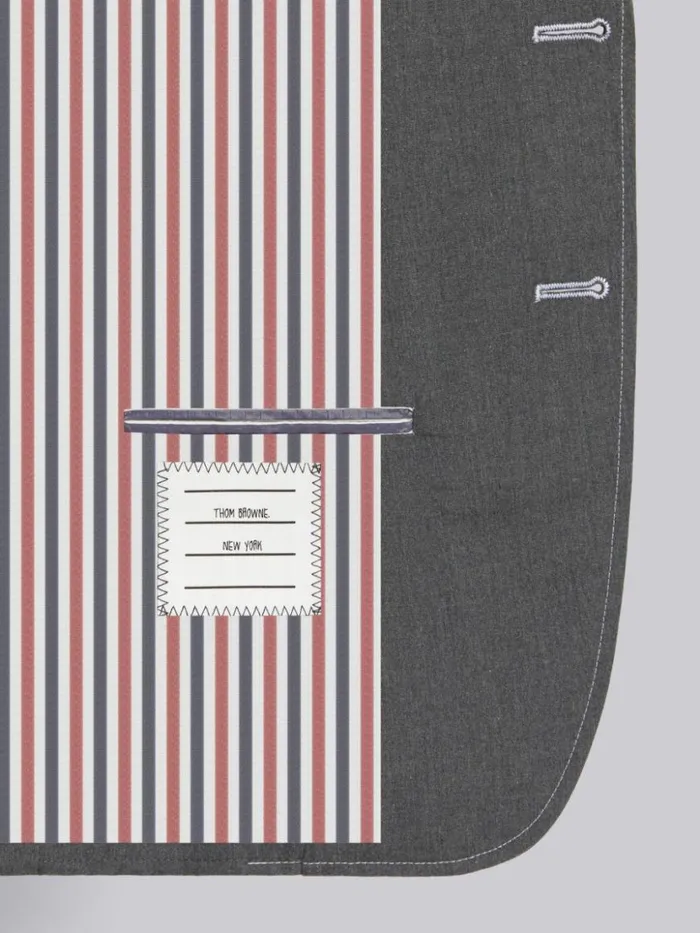 Thom Browne Typewriter Cloth High Armhole Sport Coat Medium Grey Men Jackets and Suiting