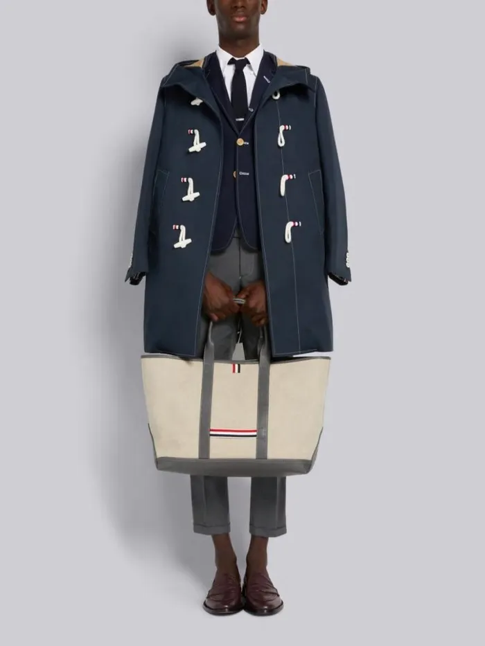Thom Browne Typewriter Cloth High Armhole Sport Coat Navy Men Jackets and Suiting