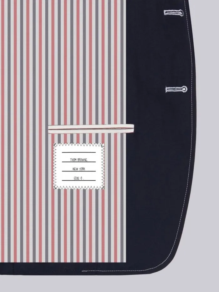 Thom Browne Typewriter Cloth High Armhole Sport Coat Navy Men Jackets and Suiting