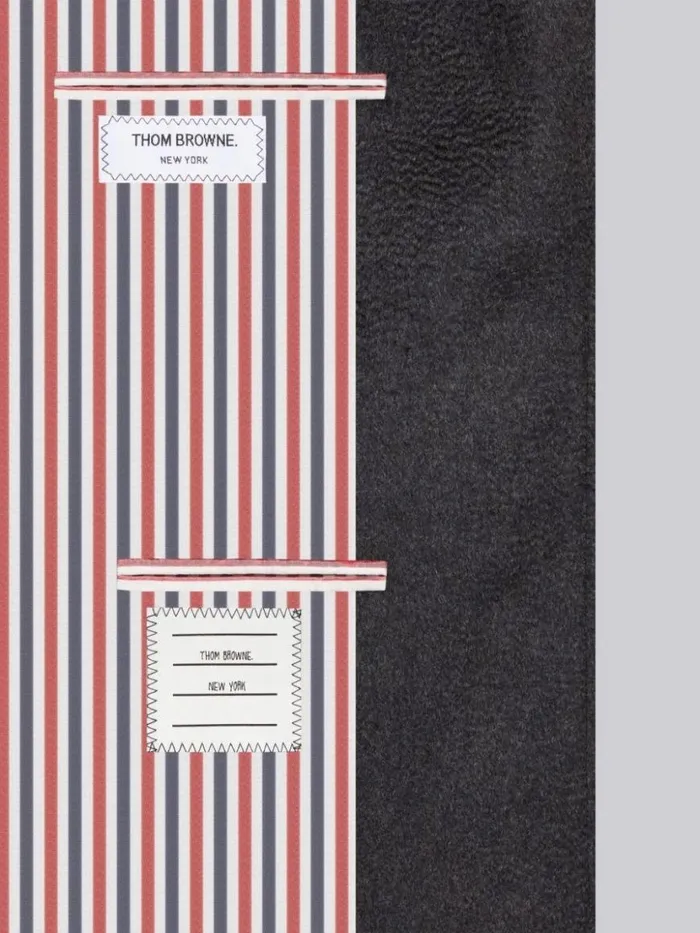 Thom Browne Zibeline Finish Coat Weight Cashmere Single Vent Overcoat Dark Grey Women Outerwear