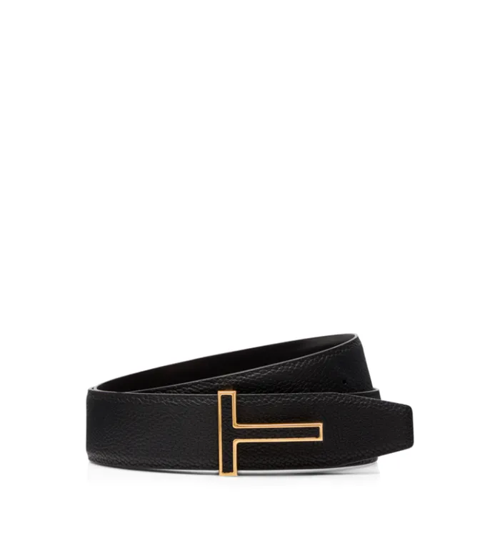 Tom Ford Belts GRAIN LEATHER INSERT BUCKLE T BELT 8211 Men
