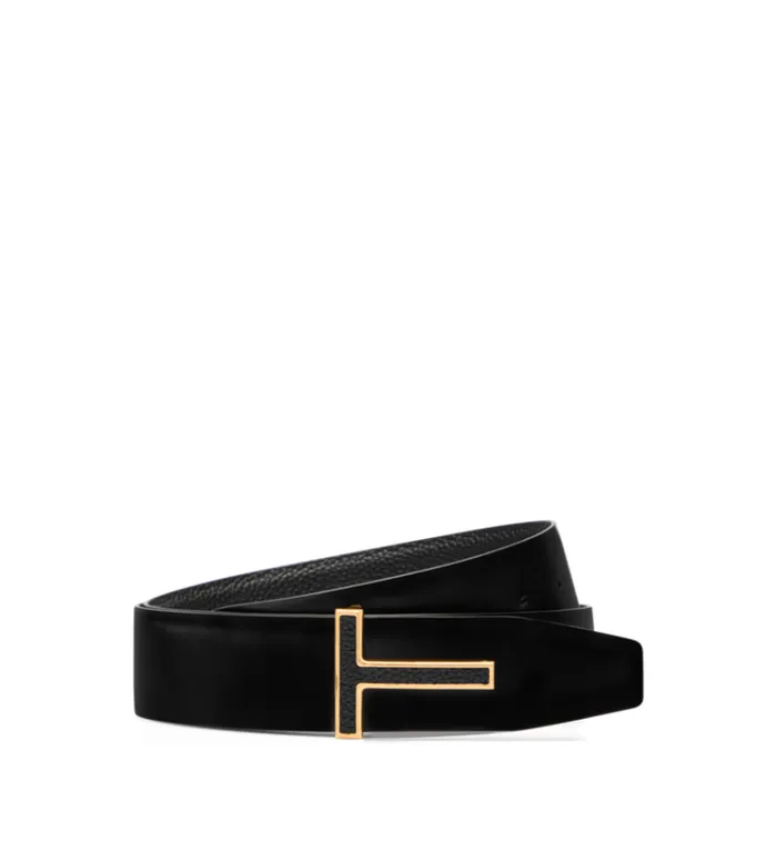 Tom Ford Belts GRAIN LEATHER INSERT BUCKLE T BELT 8211 Men Tom Ford Belts GRAIN LEATHER INSERT BUCKLE T BELT 8211 Men