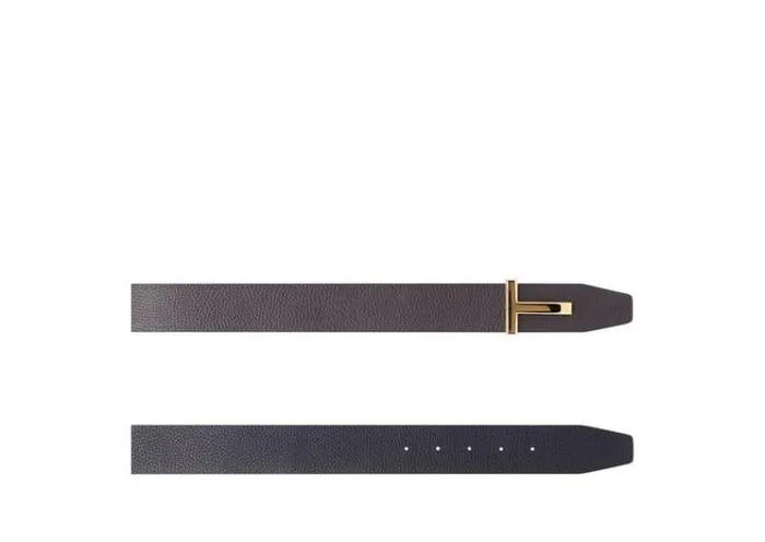 Tom Ford Belts SOFT GRAIN LEATHER T ICON BELT Brown Black 8211 Men Tom Ford Belts SOFT GRAIN LEATHER T ICON BELT Brown Black 8211 Men