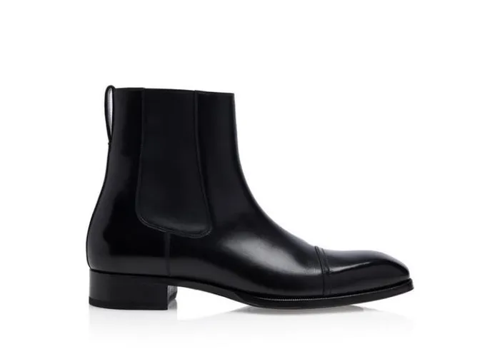 Tom Ford Boots ELKAN LEATHER CHELSEA BOOTS Black 8211 Men