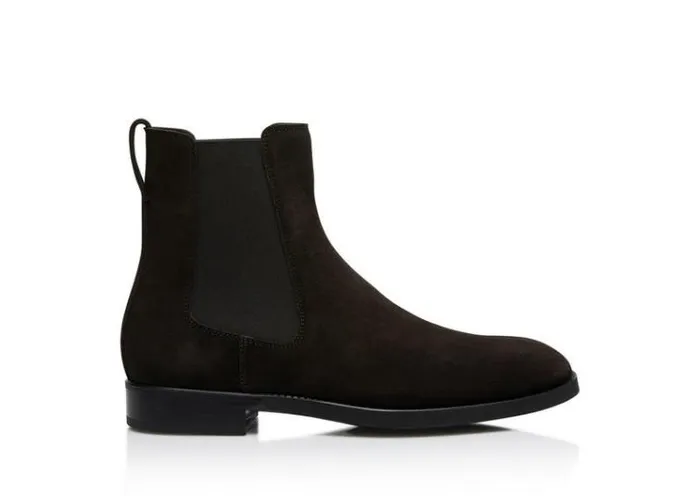 Tom Ford Boots SUEDE ROBERT CHELSEA BOOT Chocolate 8211 Men