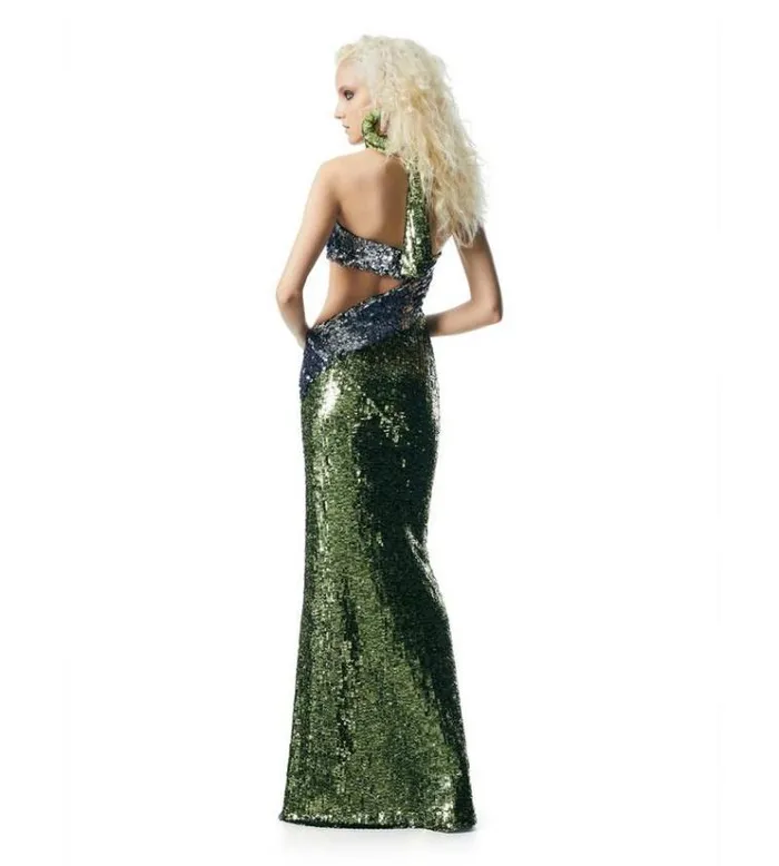 Tom Ford Dresses SEQUIN EMBROIDERY CUTOUT EVENING DRESS Pale Green Silver 8211 Women Tom Ford Dresses SEQUIN EMBROIDERY CUTOUT EVENING DRESS Pale Green Silver 8211 Women