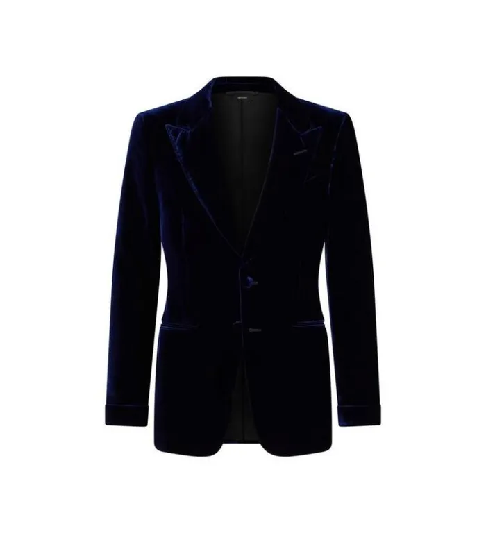 Tom Ford Evening FLUID VELVET SHELTON COCKTAIL JACKET Navy 8211 Men