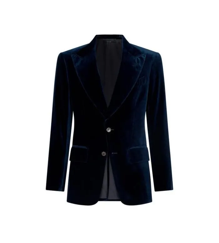 Tom Ford Jackets LIGHT VELVET ATTICUS JACKET Ocean 8211 Men