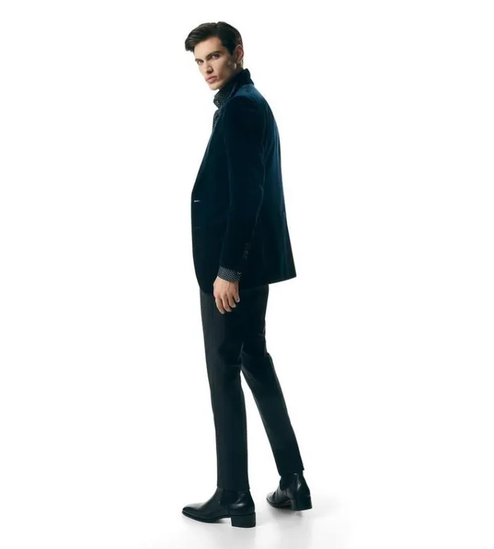 Tom Ford Jackets LIGHT VELVET ATTICUS JACKET Ocean 8211 Men Tom Ford Jackets LIGHT VELVET ATTICUS JACKET Ocean 8211 Men
