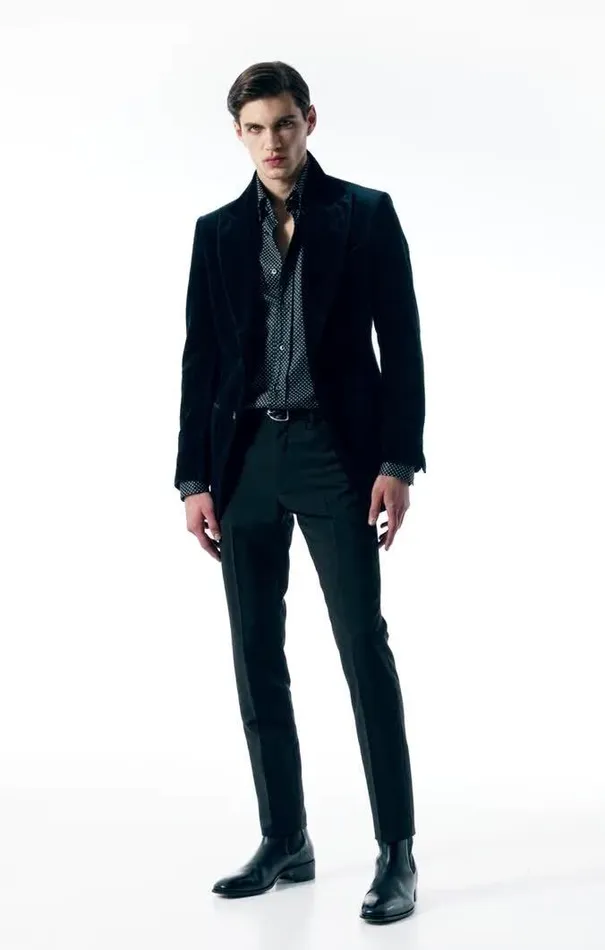 Tom Ford Jackets LIGHT VELVET ATTICUS JACKET Ocean 8211 Men Tom Ford Jackets LIGHT VELVET ATTICUS JACKET Ocean 8211 Men