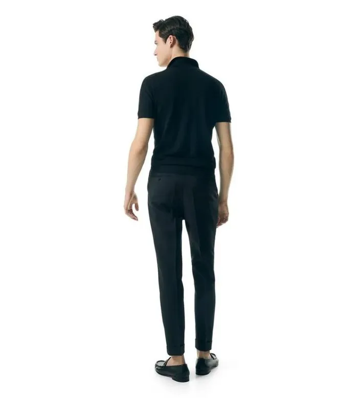 Tom Ford Knitwear MICRO TEXTURED PIQUET POLO Black 8211 Men Tom Ford Knitwear MICRO TEXTURED PIQUET POLO Black 8211 Men