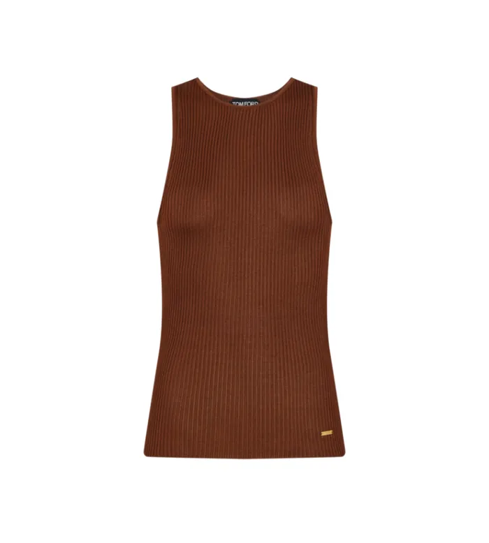 Tom Ford Knitwear SHINY VISCOSE RIB KNIT TANK TOP 8211 Women
