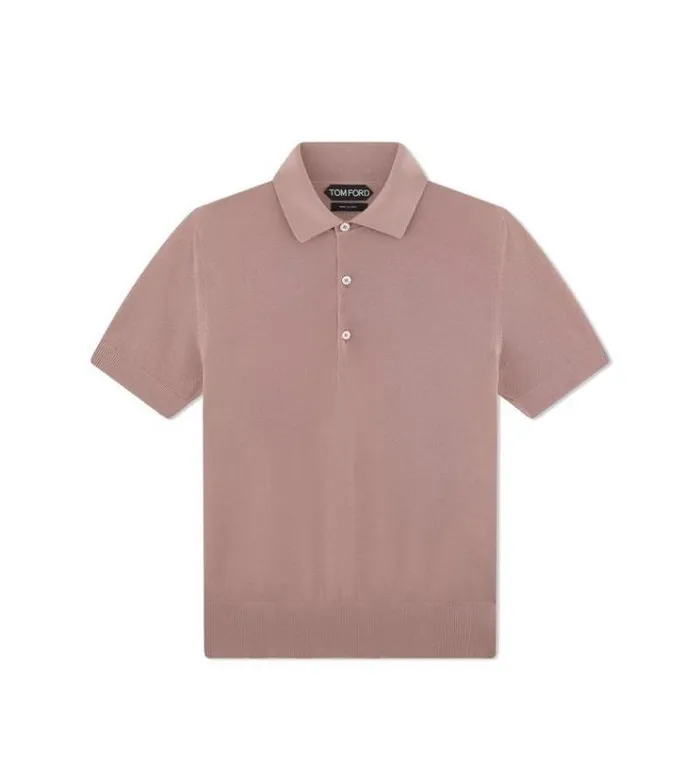 Tom Ford Knitwear SILK COTTON PIQUET POLO 8211 Men