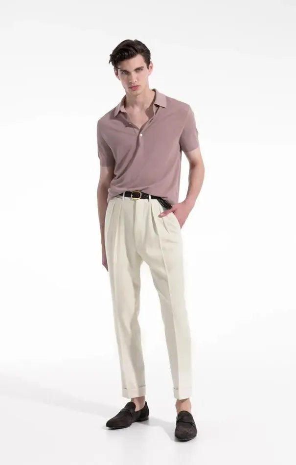 Tom Ford Knitwear SILK COTTON PIQUET POLO 8211 Men Tom Ford Knitwear SILK COTTON PIQUET POLO 8211 Men